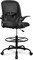 Drafting Chair Tall Office Chair with Flip-up Armrests Executive Ergonomic Computer Standing Desk Chair with Lumbar Support and Adjustable Footrest Ring (Black)